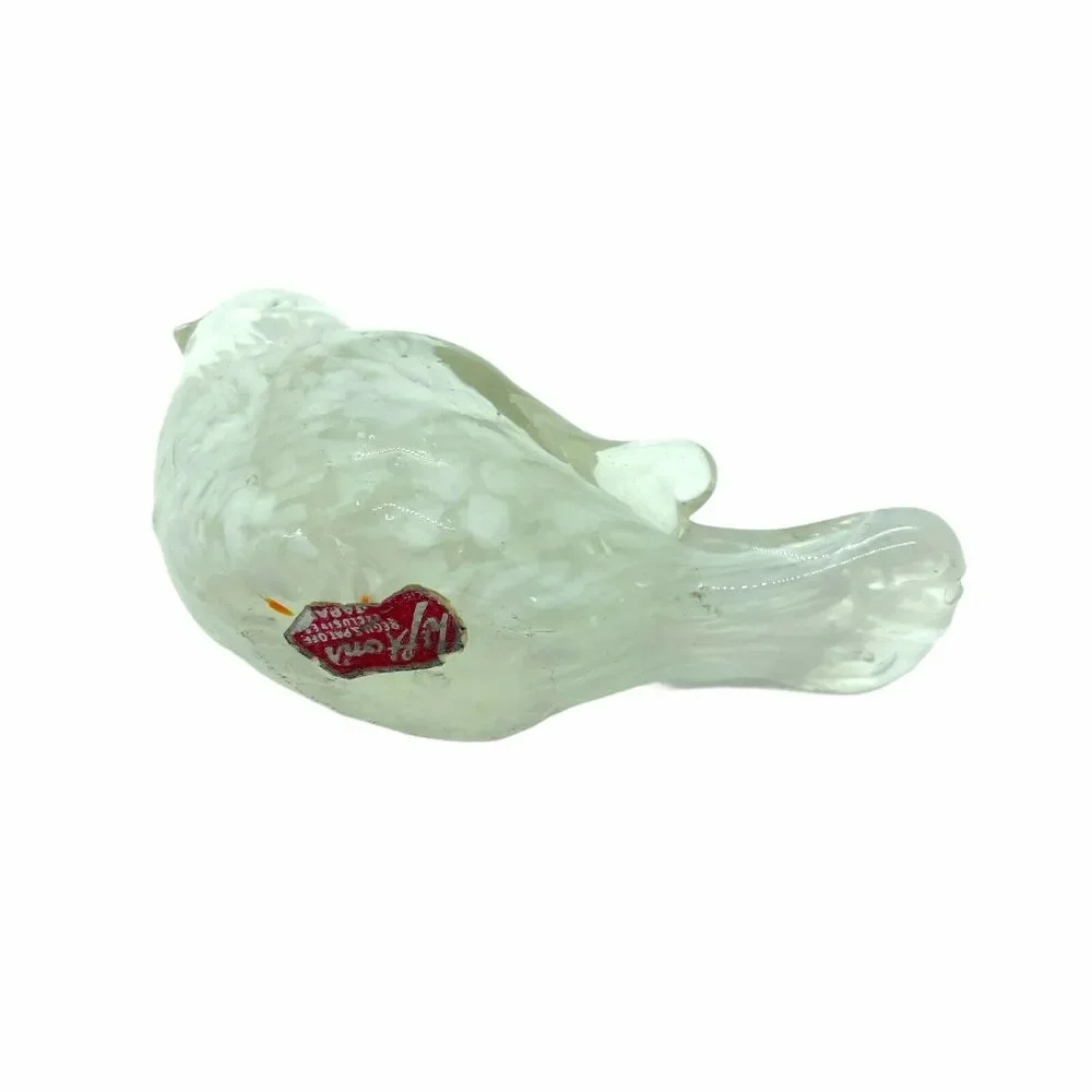 Lefton Bird Paperweight Figurine Vintage Clear Lightweight Glass Decorative
